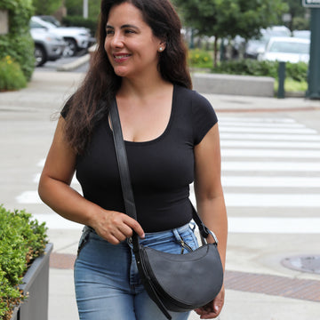 Sac à Main Gabor Gianna Bandoulière Réglable En Polyuréthane Noir - Taille S, Parfait Pour Le Quotidien