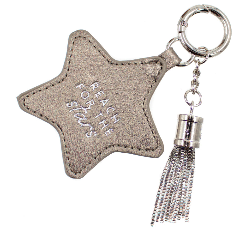 Charm Keychains (Multiple Colors) Reach for The Stars (Silver)
