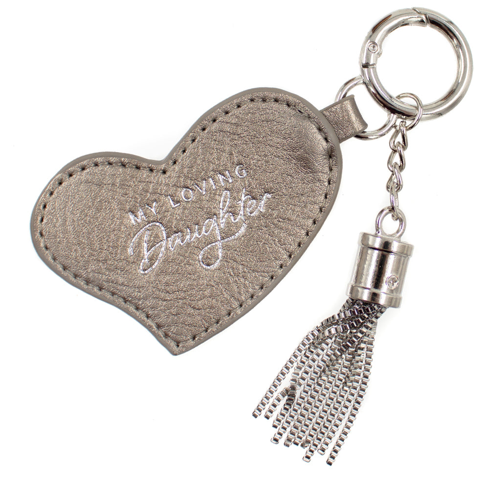 Charm Keychains (Multiple Colors) My Loving Daughter (Silver)
