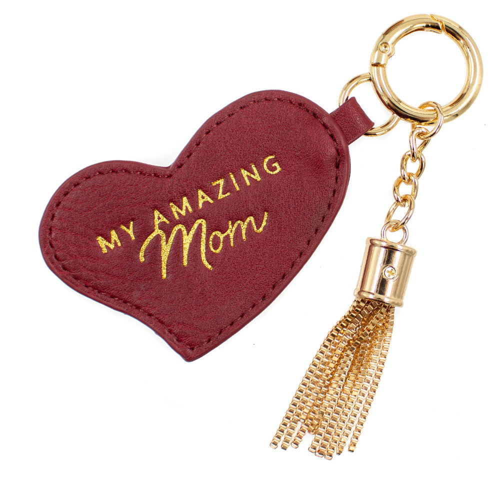 Charm Keychains (Multiple Colors) My Amazing Mom (Red)