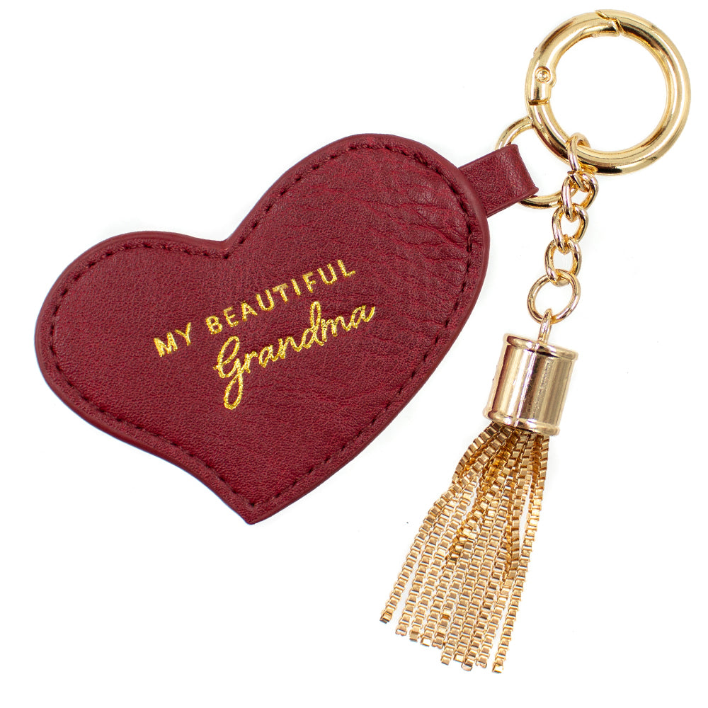 Charm Keychains (Multiple Colors) My Beautiful Grandma (Red)