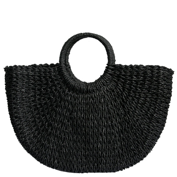 Sandy Straw Tote (Black Only)