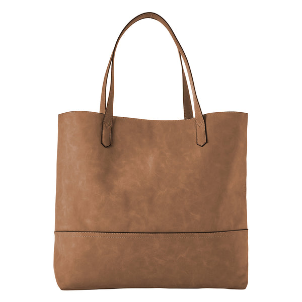 Light Camel Suede with Blue Leather Tote Bag