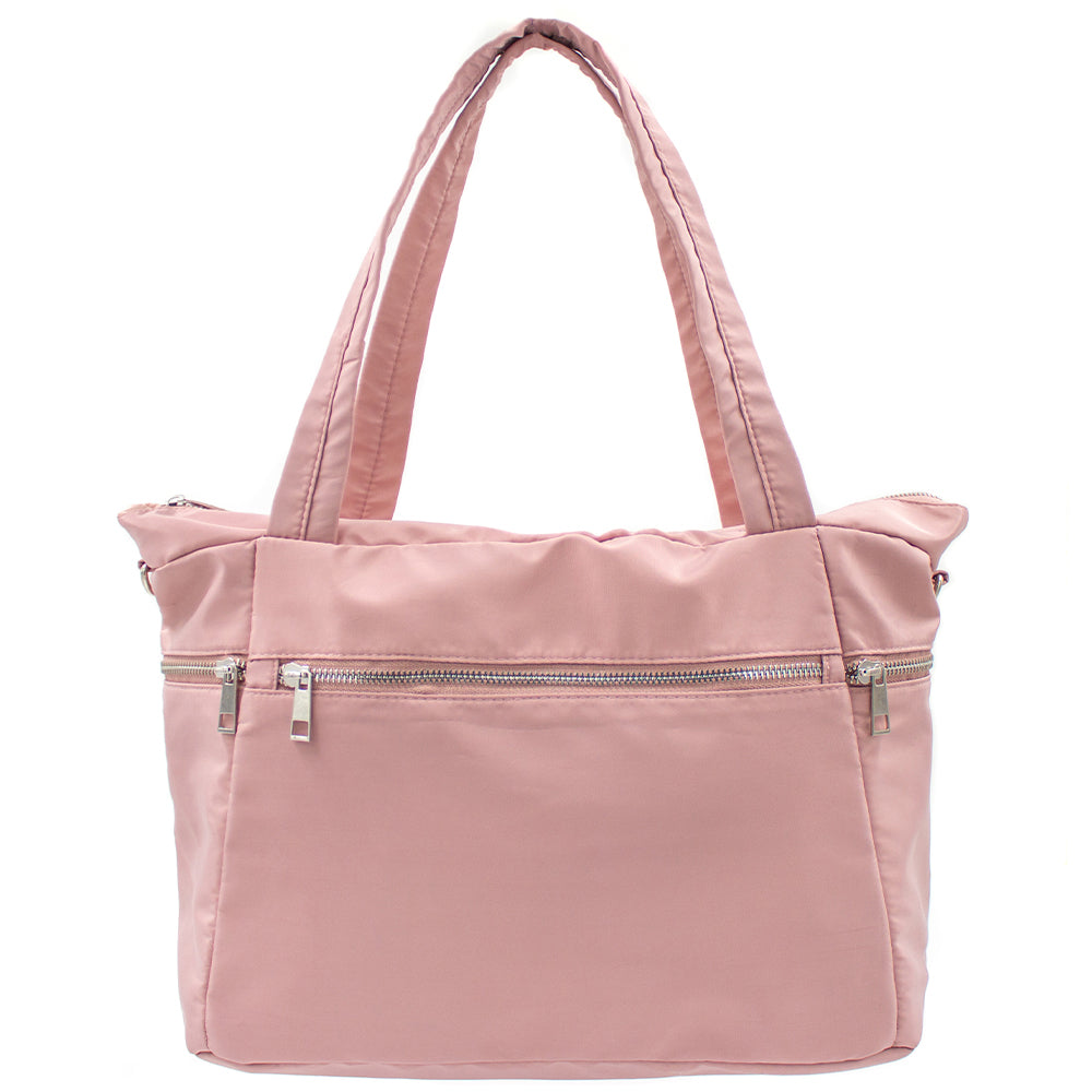 M tan nylon tote bag